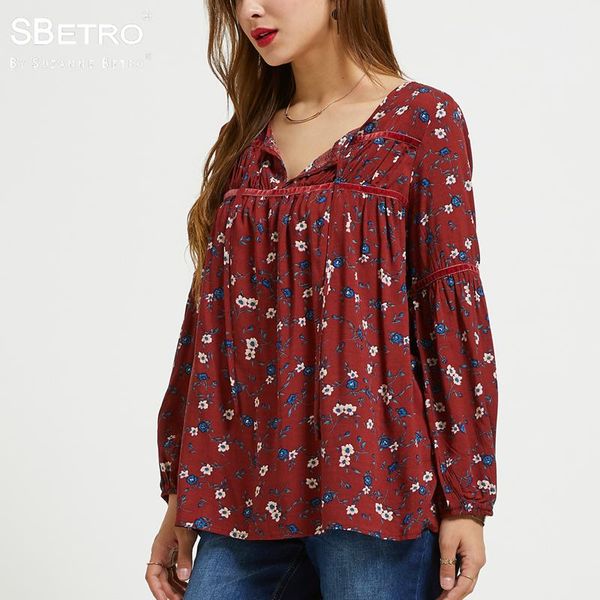 women's blouses & shirts sbetro by suzanne betro red print floral rayon velvet trim tie notch neck long sleeve tunic fashion bohemian w, White
women's blouses & shirts sbetro by suzanne betro red print floral rayon velvet trim tie notch neck long sleeve tunic fashion bohemian w, White