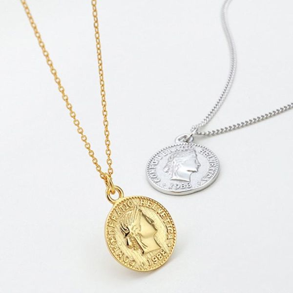 chains portrait necklace female personality hip hop coin pendant clavicle chain accessories, Silver
chains portrait necklace female personality hip hop coin pendant clavicle chain accessories, Silver