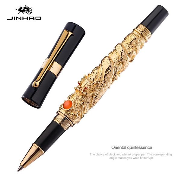 jinhao flying dragon vintage rollerball pen with ink refill, metal embossing noble golden color business office school supplies, Blue;orange
jinhao flying dragon vintage rollerball pen with ink refill, metal embossing noble golden color business office school supplies, Blue;orange