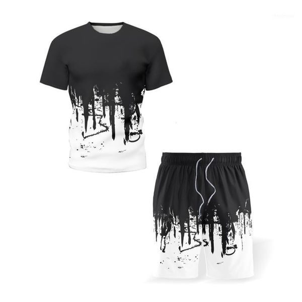 digital printing abstract painted t-shirt sports suit men's casual 3d short-sleeved shorts two-piece trend tracksuits, Gray
digital printing abstract painted t-shirt sports suit men's casual 3d short-sleeved shorts two-piece trend tracksuits, Gray