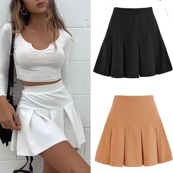 women girls high waisted pleated skater tennis school a-line skirt uniform skirts preppy style drop shipping, Black
women girls high waisted pleated skater tennis school a-line skirt uniform skirts preppy style drop shipping, Black