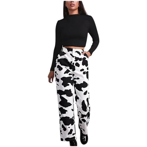 women's jeans fashion women high waist loose pocket white cow print pants wide leg casual 2021 de mujer, Blue
women's jeans fashion women high waist loose pocket white cow print pants wide leg casual 2021 de mujer, Blue