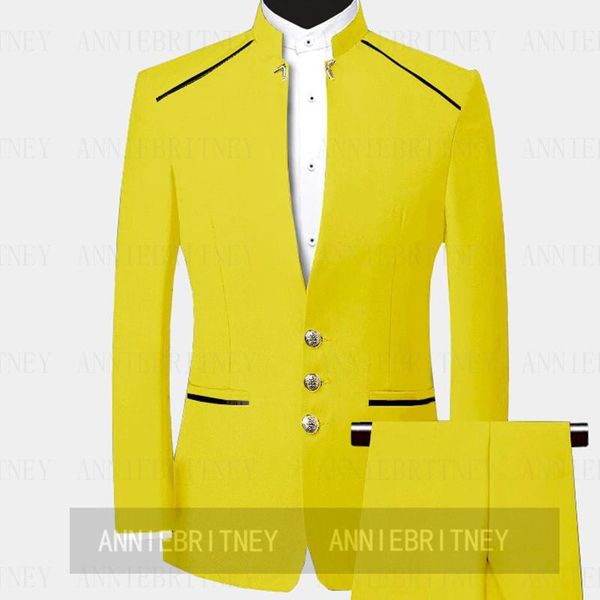men's suits & blazers 2021 men suit chinese style stand slim fit size blazer set tuxedo collar prom stage costume, White;black
men's suits & blazers 2021 men suit chinese style stand slim fit size blazer set tuxedo collar prom stage costume, White;black
