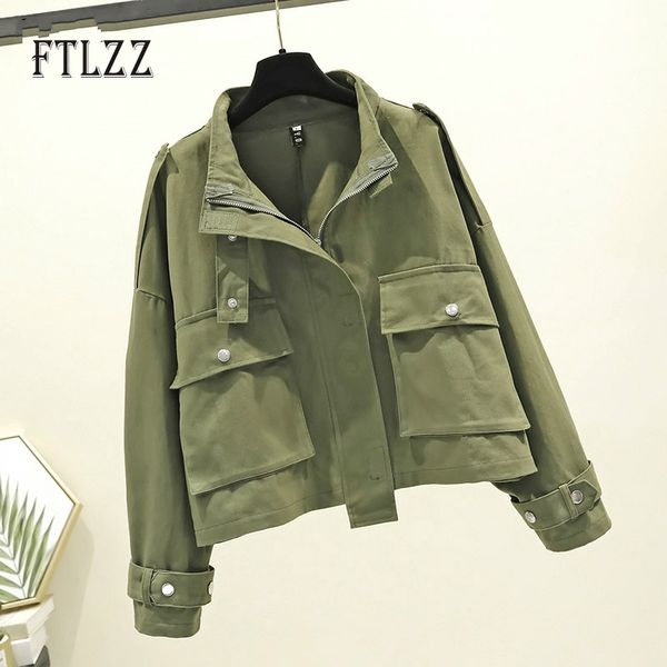 women bomber jacket spring autumn zipper casual loose streetwear short jackets female black outwera ladies vintage clothes 210602, Black;brown
women bomber jacket spring autumn zipper casual loose streetwear short jackets female black outwera ladies vintage clothes 210602, Black;brown