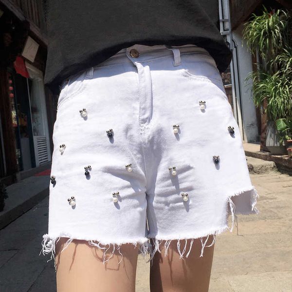 summer kralen denim short tall taille jean with hanger shorts women's tassel rivet ripped conducted loose e jeans, Blue
summer kralen denim short tall taille jean with hanger shorts women's tassel rivet ripped conducted loose e jeans, Blue