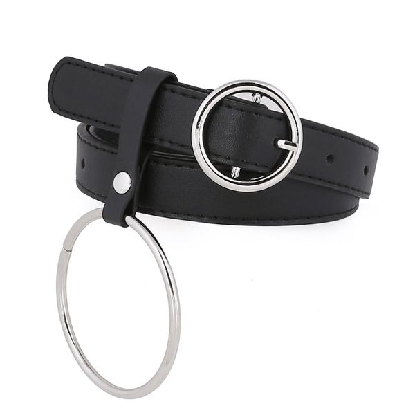 ins fire round hanging ring decoration girl's pin buckle simple thin trouser belt girl, Black;brown
ins fire round hanging ring decoration girl's pin buckle simple thin trouser belt girl, Black;brown