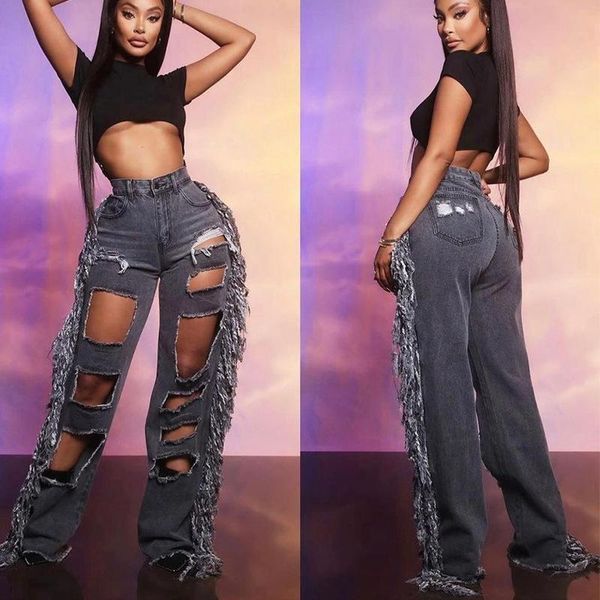 women's jeans ins test women streetwear ripped fashion high waist hollow out side tassels straight denim pants 2022 arrivals, Blue
women's jeans ins test women streetwear ripped fashion high waist hollow out side tassels straight denim pants 2022 arrivals, Blue