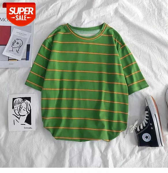 striped t-shirts women korean retro students loose fashion leisure all-match womens clothing summer simple short sleeve new #b41f, White
striped t-shirts women korean retro students loose fashion leisure all-match womens clothing summer simple short sleeve new #b41f, White