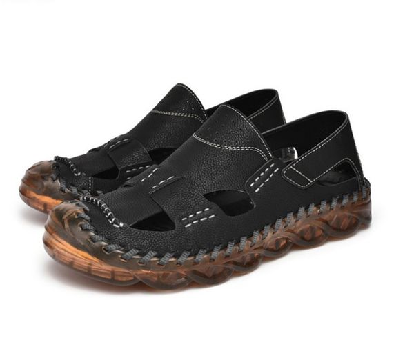 luxurys genuine leather men shoes summer large men's sandal outdoor designer fashion sandals slippers big size 38-46, Black
luxurys genuine leather men shoes summer large men's sandal outdoor designer fashion sandals slippers big size 38-46, Black