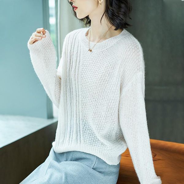 women's sweaters 2021 autumn spring women wool sweater o-neck long sleeve knitted loose pullovers lady cashmere, White;black
women's sweaters 2021 autumn spring women wool sweater o-neck long sleeve knitted loose pullovers lady cashmere, White;black