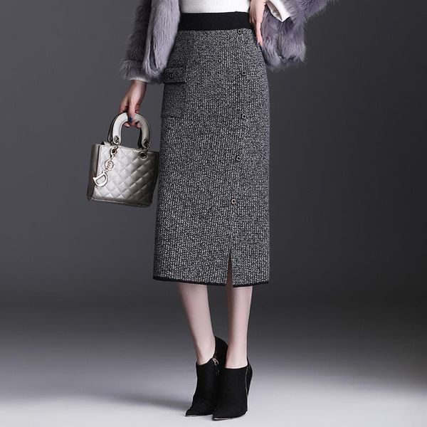 skirts autumn& winter elastic high waist slimming simple plaid knitted skirt wild casual women a-line long tide, Black
skirts autumn& winter elastic high waist slimming simple plaid knitted skirt wild casual women a-line long tide, Black
