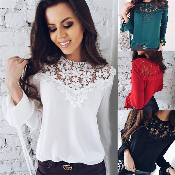 long sleeve womens tees casual females spring summer lace hollow out womens designer tshirts fashion solid color, White
long sleeve womens tees casual females spring summer lace hollow out womens designer tshirts fashion solid color, White