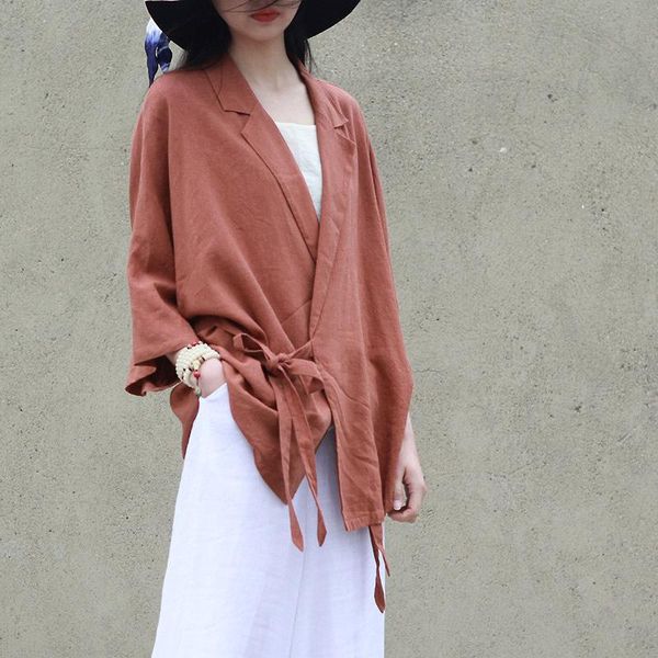 women's jackets women loose solid color ladies vintage spring summer coat outerwear female 2021 short, Black;brown
women's jackets women loose solid color ladies vintage spring summer coat outerwear female 2021 short, Black;brown