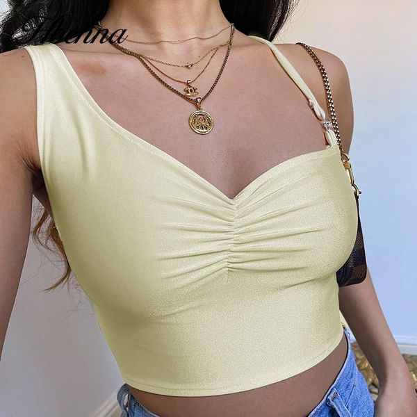 women's tanks & camis hbenna sleeveless crop women irregular ruched off shoulder solid skinny fashion summer streetwear elastic, White
women's tanks & camis hbenna sleeveless crop women irregular ruched off shoulder solid skinny fashion summer streetwear elastic, White