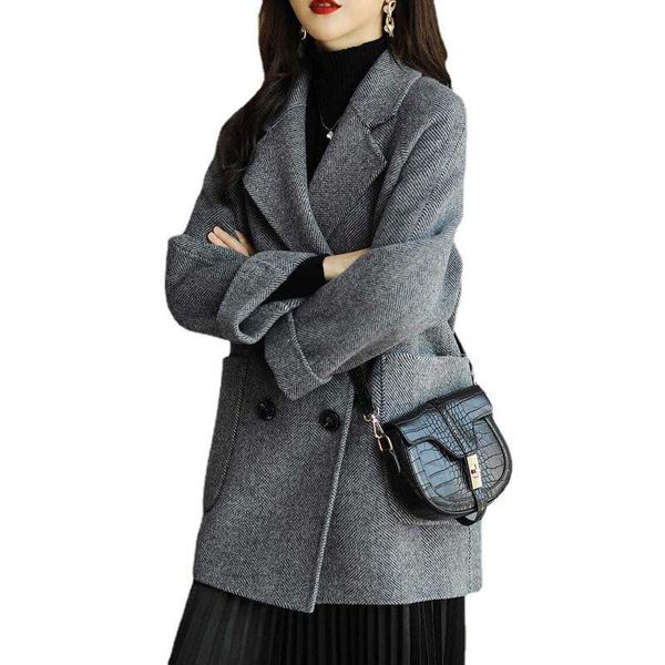 women's wool & blends 2021 elegant women autumn winter coat high-quality double-sided velvet loose clothing ladies street all-match woo, Black
women's wool & blends 2021 elegant women autumn winter coat high-quality double-sided velvet loose clothing ladies street all-match woo, Black