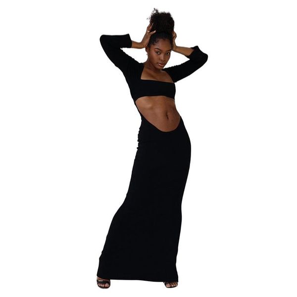 casual dresses 2021 autumn women solid square collar long dress full sleeve hollow out slim maxi party clubwear vestidos, Black;gray
casual dresses 2021 autumn women solid square collar long dress full sleeve hollow out slim maxi party clubwear vestidos, Black;gray