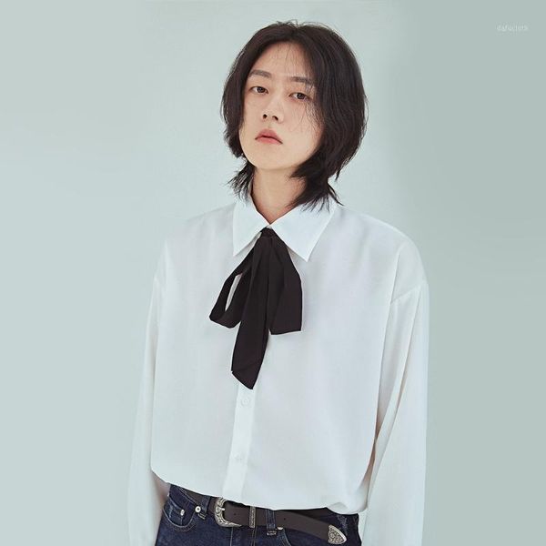men's casual shirts shirt fashion handsome neckline ribbon tie color matching long sleeve personality loose large size top, White;black
men's casual shirts shirt fashion handsome neckline ribbon tie color matching long sleeve personality loose large size top, White;black