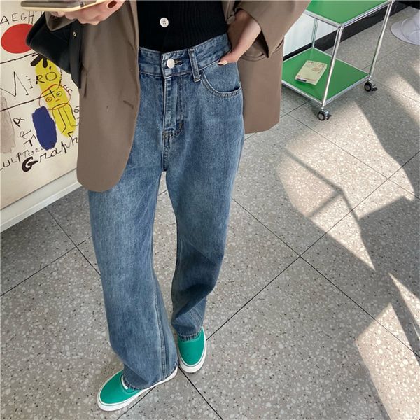 2021 light washed casual straight plus size denim pants loose fashion wild new high waist all match streetwear women trousers b0vi, Blue
2021 light washed casual straight plus size denim pants loose fashion wild new high waist all match streetwear women trousers b0vi, Blue