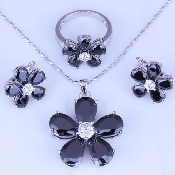 earrings & necklace huge black imitation onyx cubic zirconia flower hoop / pendant rings silver color women jewelry sets h0247
earrings & necklace huge black imitation onyx cubic zirconia flower hoop / pendant rings silver color women jewelry sets h0247