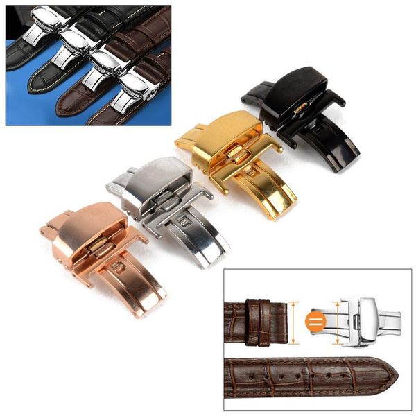 watch bands shellhard 1pc fashion butterfly deployment buckle 18mm 20mm automatic double click stainless steel clasp strap for band, Black;brown
watch bands shellhard 1pc fashion butterfly deployment buckle 18mm 20mm automatic double click stainless steel clasp strap for band, Black;brown