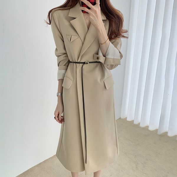 2021 new autumn women chic loose fit black long trench coat with belt notched collar female streetwear windbreaker outwear 2sjy, Tan;black
2021 new autumn women chic loose fit black long trench coat with belt notched collar female streetwear windbreaker outwear 2sjy, Tan;black