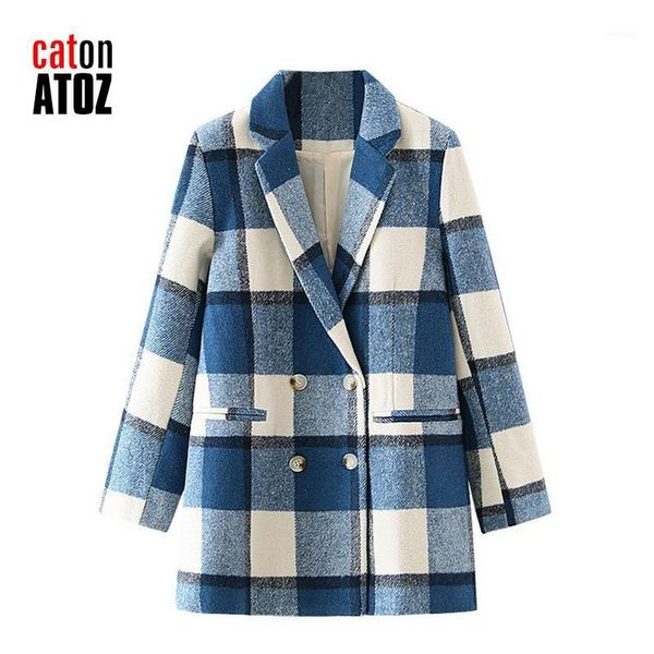 women's wool & blends catonatoz 2300 2021 autumn winter fashion ladies plaid woolen coat casual jackets female elegant mid long, Black
women's wool & blends catonatoz 2300 2021 autumn winter fashion ladies plaid woolen coat casual jackets female elegant mid long, Black