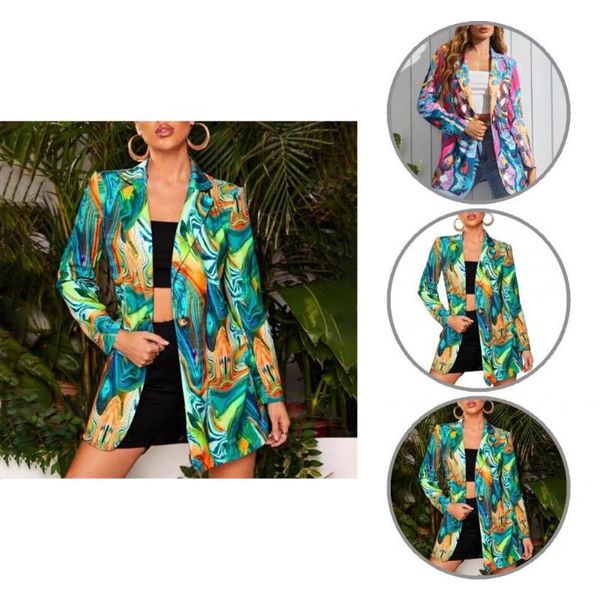 women's suits & blazers comfy lady water ripple printing turndown collar jacket for daily wear, White;black
women's suits & blazers comfy lady water ripple printing turndown collar jacket for daily wear, White;black