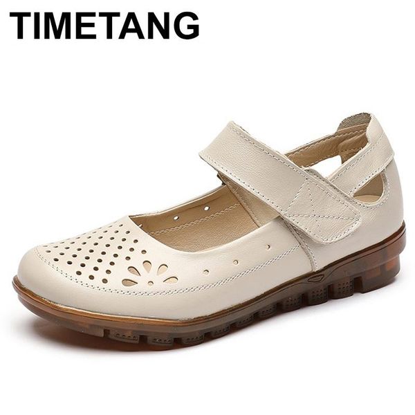 sandals timetang women breathable leather mom really belt hole flat sandal comfortable soft non-slip soles old man, Black
sandals timetang women breathable leather mom really belt hole flat sandal comfortable soft non-slip soles old man, Black