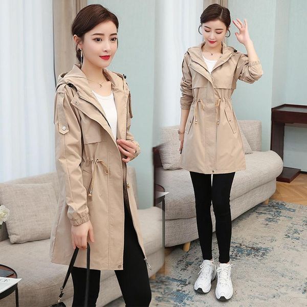 women's trench coats women 2021 spring autumn fashion female hooded long windproof casual clothes lady chic windbreaker outerwear x147, Tan;black
women's trench coats women 2021 spring autumn fashion female hooded long windproof casual clothes lady chic windbreaker outerwear x147, Tan;black