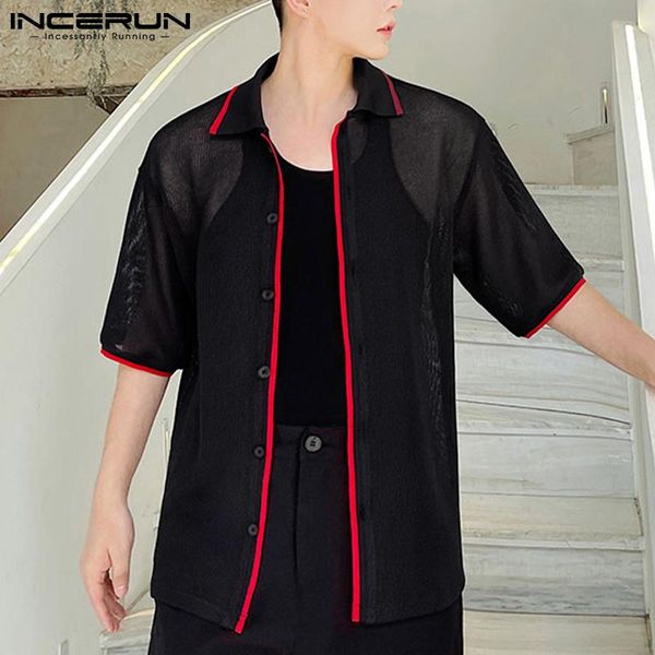 men's casual shirts fashion men shirt patchwork lapel streetwear short sleeve see through korean 2021 party camisas incerun s-5xl, White;black
men's casual shirts fashion men shirt patchwork lapel streetwear short sleeve see through korean 2021 party camisas incerun s-5xl, White;black