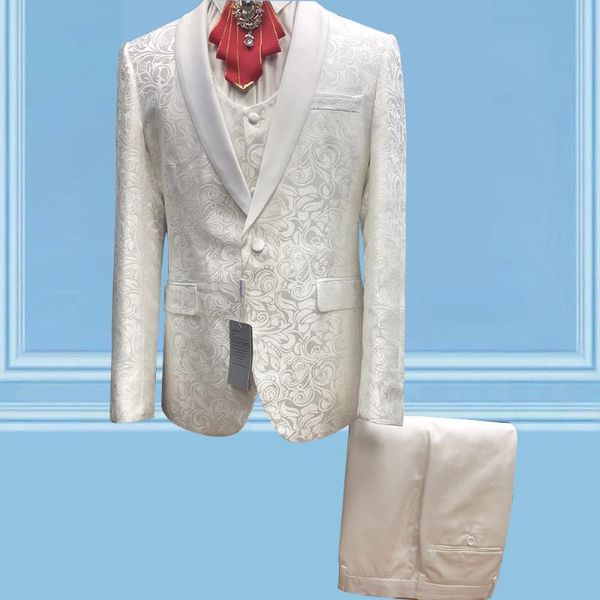men's suits & blazers luxury jacquard men wedding suit white pants set tuxedo festive robe de soirée mariage solemn romantic costumes s, White;black
men's suits & blazers luxury jacquard men wedding suit white pants set tuxedo festive robe de soirée mariage solemn romantic costumes s, White;black