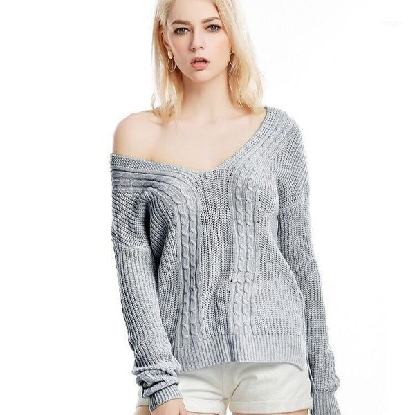 winter women's sweater fashion casual trends solid v-neck long sleeve loose knitted sweaters, White;black
winter women's sweater fashion casual trends solid v-neck long sleeve loose knitted sweaters, White;black