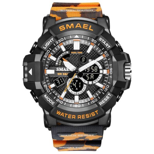 wristwatches smael men sport watches dual time digital watch quartz 50m waterproof led wristwatch, Slivery;brown
wristwatches smael men sport watches dual time digital watch quartz 50m waterproof led wristwatch, Slivery;brown