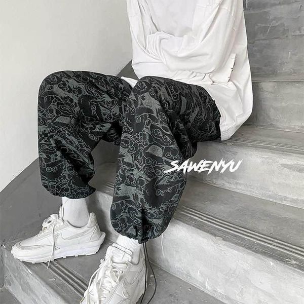 falling wide-leg pants men women casual streetwear hong kong style hip-hop sports pants loose punk drawstring cropped trousers, Black
falling wide-leg pants men women casual streetwear hong kong style hip-hop sports pants loose punk drawstring cropped trousers, Black