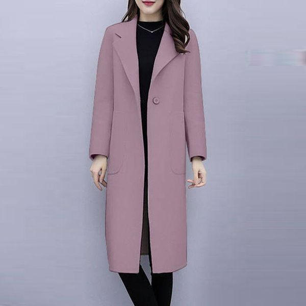 warm winter coat women turndown long coat collar overcoat female casual autumn 2021 outerwear plus size, Black 
warm winter coat women turndown long coat collar overcoat female casual autumn 2021 outerwear plus size, Black