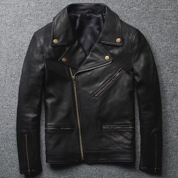 men's leather & faux jacket genuine real goatskin coat for men smart casual 2021 spring and autumn slim plus sized moto&biker 626, Black
men's leather & faux jacket genuine real goatskin coat for men smart casual 2021 spring and autumn slim plus sized moto&biker 626, Black