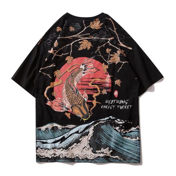 men's t-shirts summer hip hop t shirt men carp print cotton o-neck loose camisetas oversized versatile couples streetwear s-xl, White;black
men's t-shirts summer hip hop t shirt men carp print cotton o-neck loose camisetas oversized versatile couples streetwear s-xl, White;black
