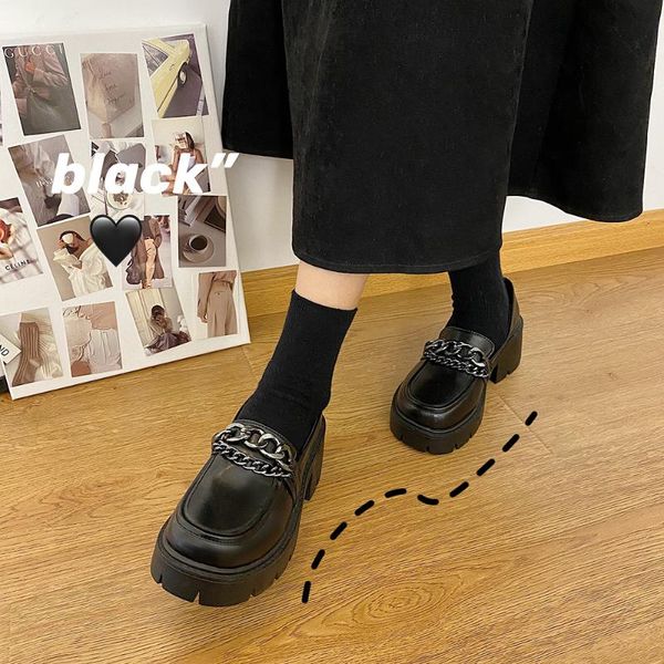 dress shoes platform women autumn leather ladies fashion retro high heels thick heel chain loafers mary jane pumps, Black
dress shoes platform women autumn leather ladies fashion retro high heels thick heel chain loafers mary jane pumps, Black