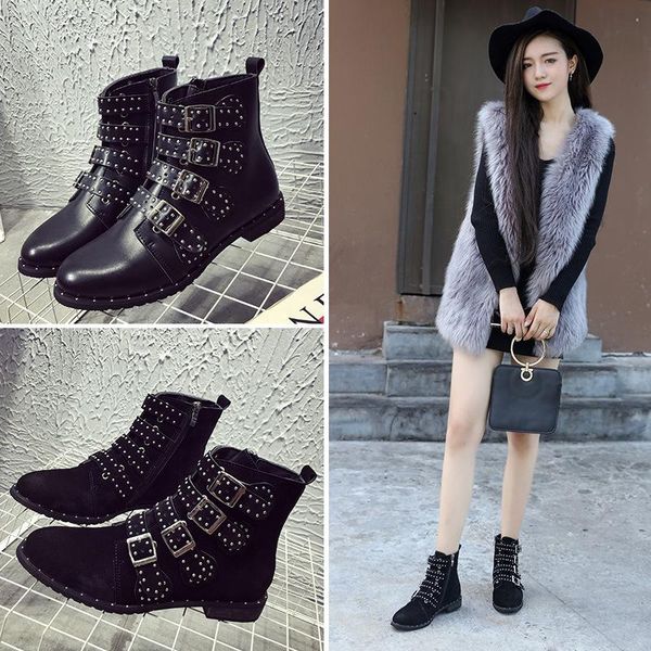 boots metal rivet belt buckle motorcycle trendy sharp head fashionable large size women's, Black
boots metal rivet belt buckle motorcycle trendy sharp head fashionable large size women's, Black