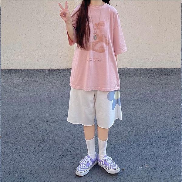 women's shorts flower print summer korean style cartoon casual sports harajuku high waist elastic joggers short femme streetwear, White;black
women's shorts flower print summer korean style cartoon casual sports harajuku high waist elastic joggers short femme streetwear, White;black