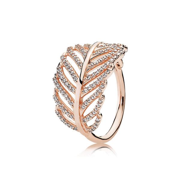 NEW 18K Rose gold Feather RING LOGO Original Box for Pandora 925 Silver Engagement Jewelry CZ Diamond Crystal Rings for Women Girls, Slivery;golden
NEW 18K Rose gold Feather RING LOGO Original Box for Pandora 925 Silver Engagement Jewelry CZ Diamond Crystal Rings for Women Girls, Slivery;golden