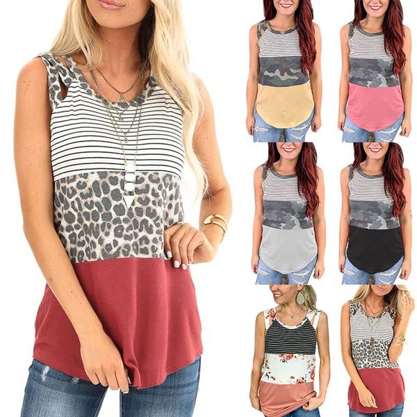 2021 spring and summer camouflage stripe strap splicing vest european and american leopard pattern splicing top, White
2021 spring and summer camouflage stripe strap splicing vest european and american leopard pattern splicing top, White