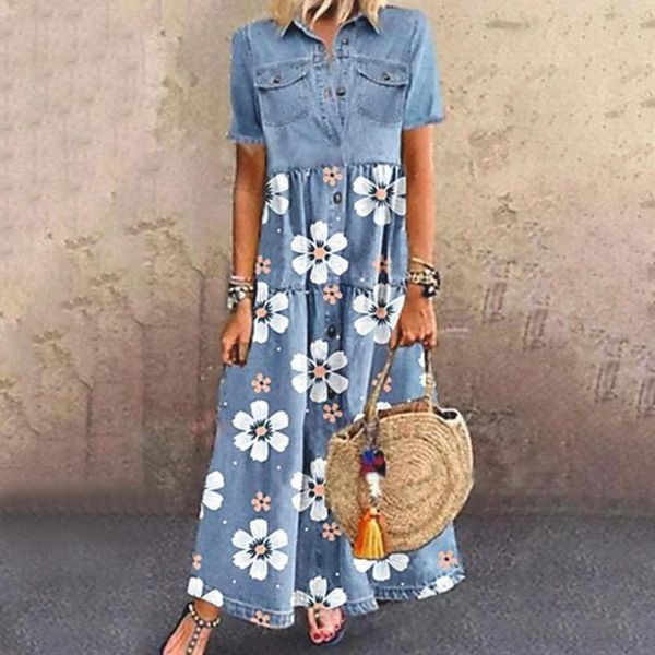 casual dresses 2021 distressed women dress single-breasted patchwork short sleeve pockets floral print maxi polyester for party, Black;gray
casual dresses 2021 distressed women dress single-breasted patchwork short sleeve pockets floral print maxi polyester for party, Black;gray