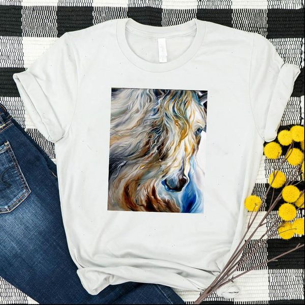 women lady t shirt horse oil painting printed tshirt ladies short sleeve tee shirt women female clothes graphic t shirt, White
women lady t shirt horse oil painting printed tshirt ladies short sleeve tee shirt women female clothes graphic t shirt, White