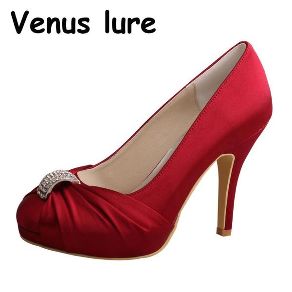 dress shoes burgundy woman wedding high heel platform slip-on crystal buckle satin ladies bride bridal evening prom pumps, Black
dress shoes burgundy woman wedding high heel platform slip-on crystal buckle satin ladies bride bridal evening prom pumps, Black
