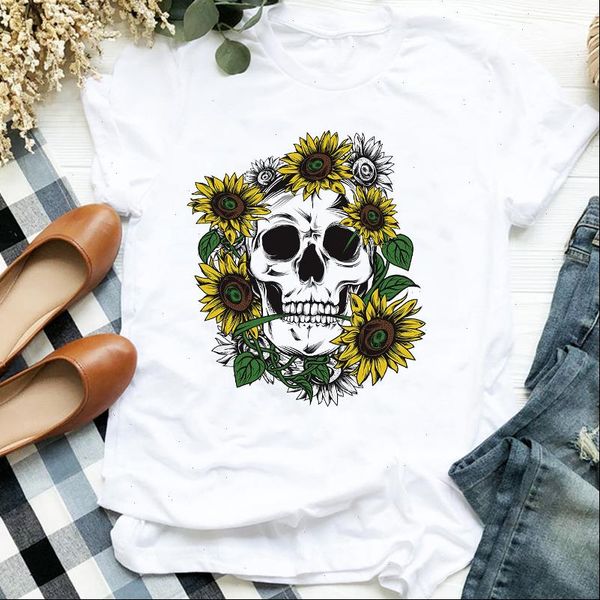 women t shirts lady skull flower cute 90s halloween thanksgiving print womens clothes tee for tshirt female graphic shirt, White
women t shirts lady skull flower cute 90s halloween thanksgiving print womens clothes tee for tshirt female graphic shirt, White