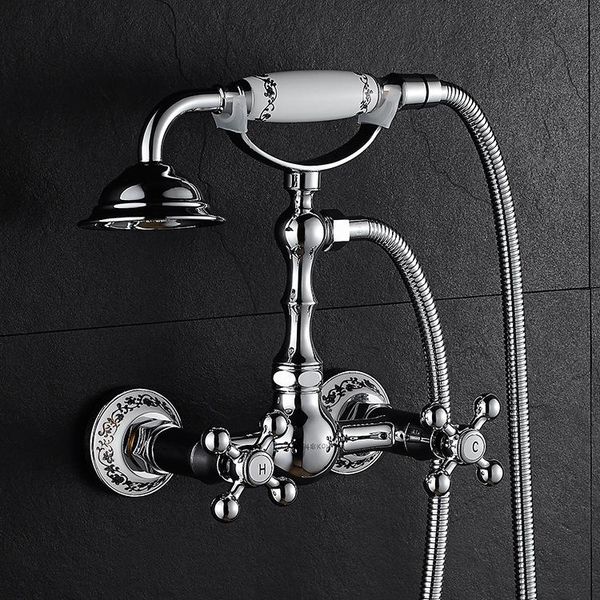 bathroom shower faucet dual handle wall mounted bathtub shower set chrome plated cold water mixer blue and white porcelain
bathroom shower faucet dual handle wall mounted bathtub shower set chrome plated cold water mixer blue and white porcelain