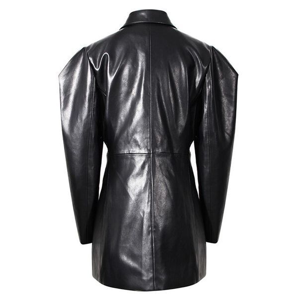 women's suits & blazers black pu women leather double breasted blazer lapel puff sleeve loose fit jacket fashion spring autumn 2021 1dd, White;black
women's suits & blazers black pu women leather double breasted blazer lapel puff sleeve loose fit jacket fashion spring autumn 2021 1dd, White;black