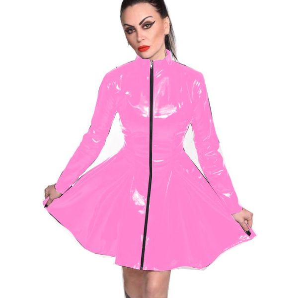 casual dresses plus size s-7xl long sleeve mini dress pvc pleated simple zipper faux leather women wetlook clubwear party costume, Black;gray
casual dresses plus size s-7xl long sleeve mini dress pvc pleated simple zipper faux leather women wetlook clubwear party costume, Black;gray