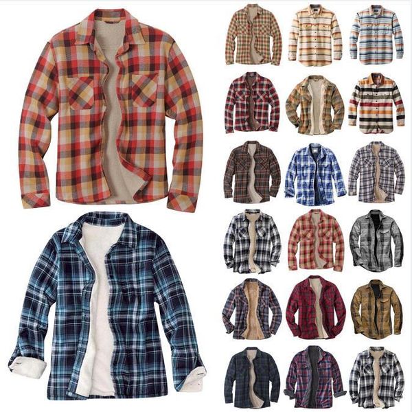 men's casual shirts brand winter long-sleeved plus velvet thick plaid large size shirt trendy harajuku warm jacket, White;black
men's casual shirts brand winter long-sleeved plus velvet thick plaid large size shirt trendy harajuku warm jacket, White;black